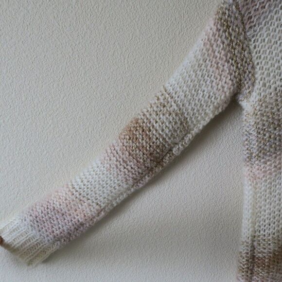 ANTHROPOLOGIE NUMPH Wool Mohair Striped Cardigan Sz S Metallic Longline Knit - Picture 5 of 10